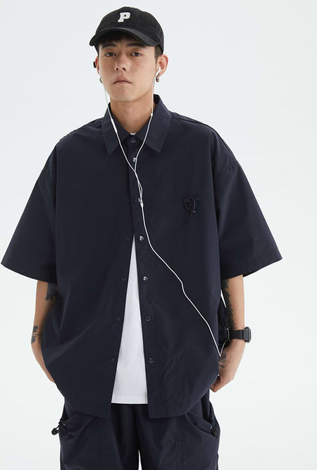 Short Sleeve Button Shirt with Pockets