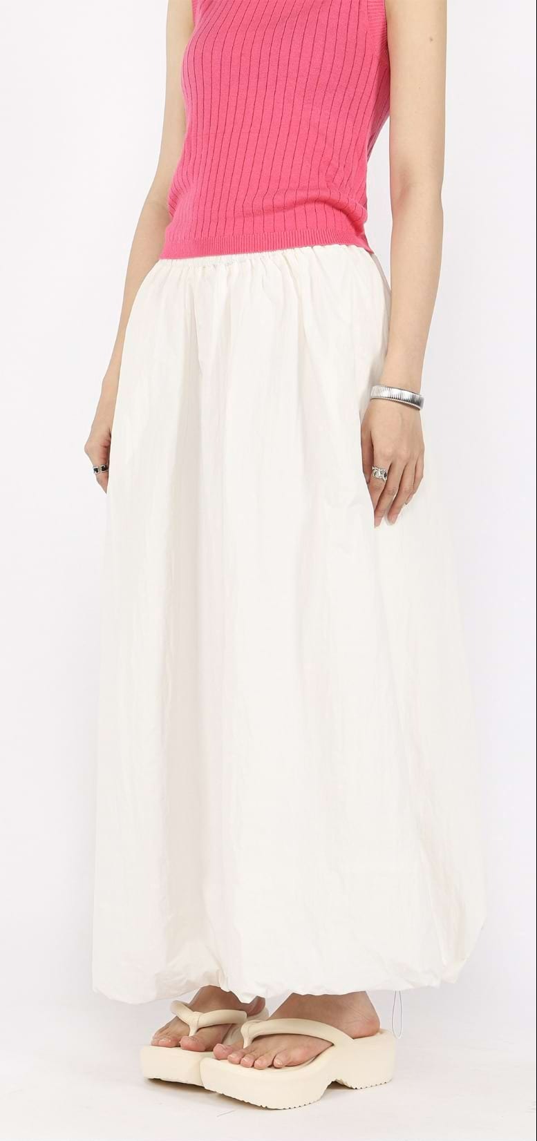 Balloon Hem Parachute Maxi Skirt