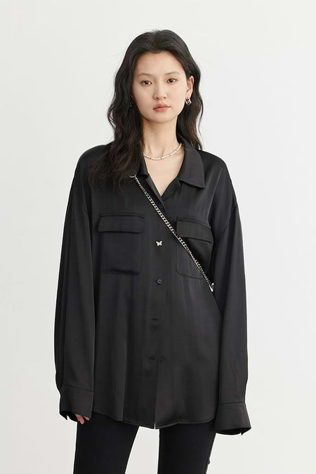 Asymmetric Butterfly Button Shirt