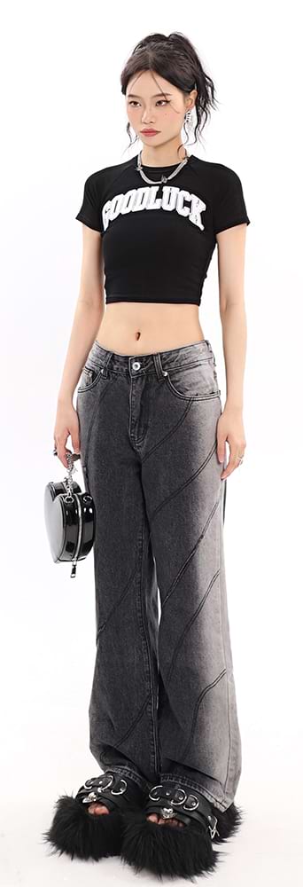 Faded Cutout Side-Stripe Jeans - nightcity clothing