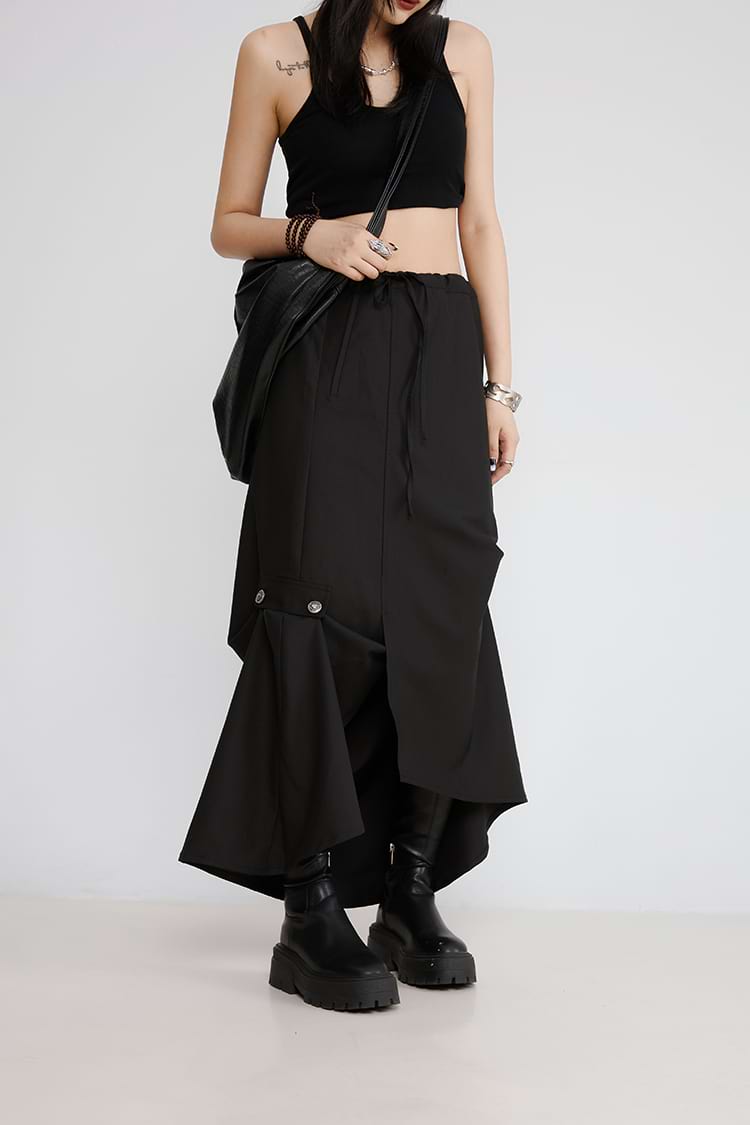 Asymmetric Maxi Skirt with Slit