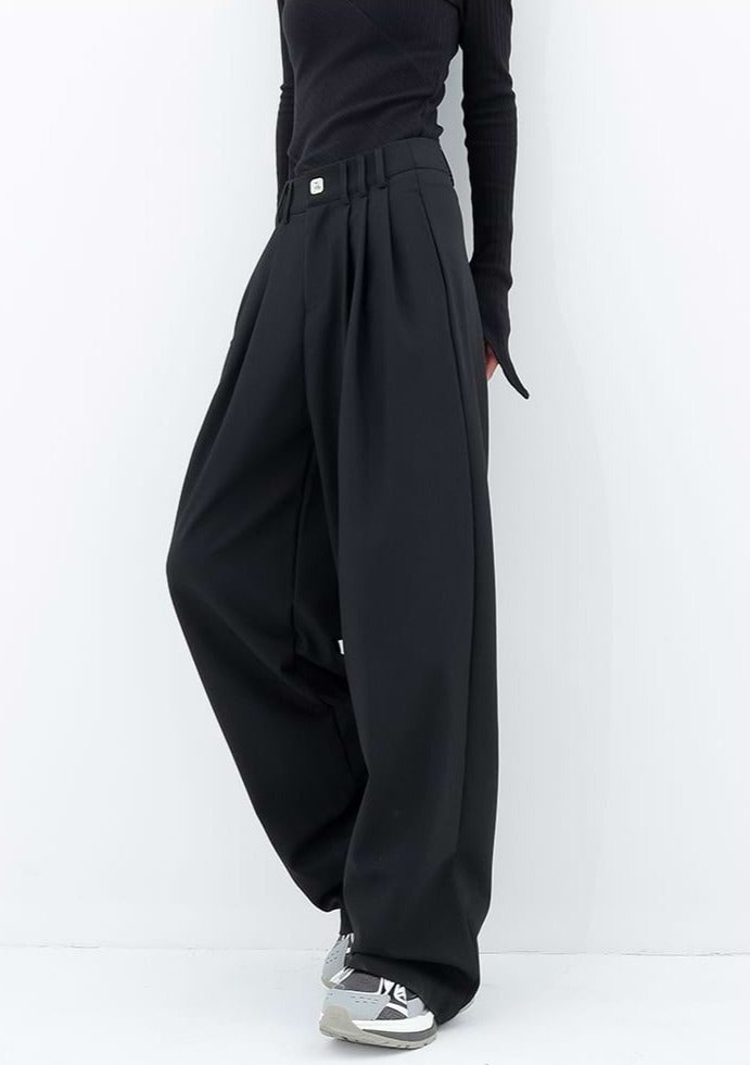 Wide Leg Multi-Pleated Pants - nightcity clothing