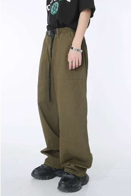 Waist Strap Straight Pants