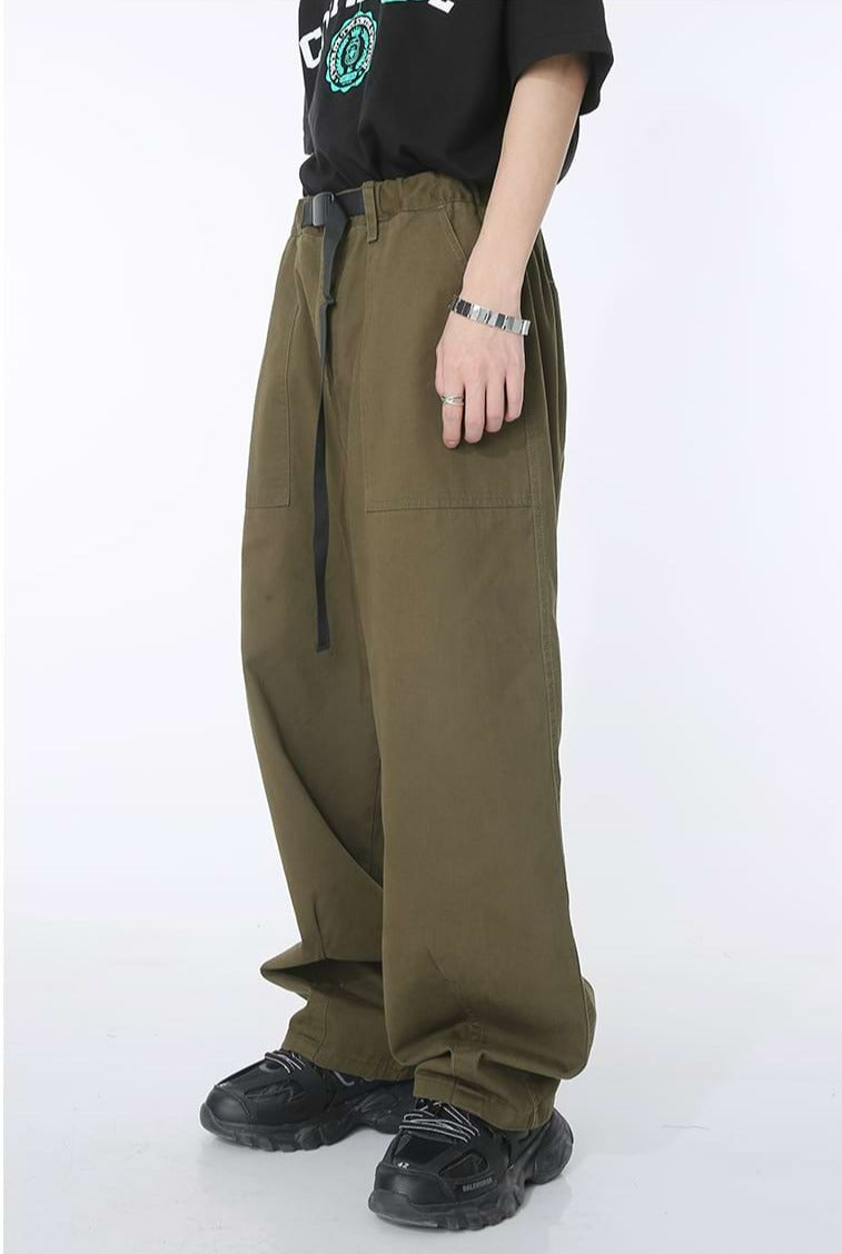 Waist Strap Straight Pants