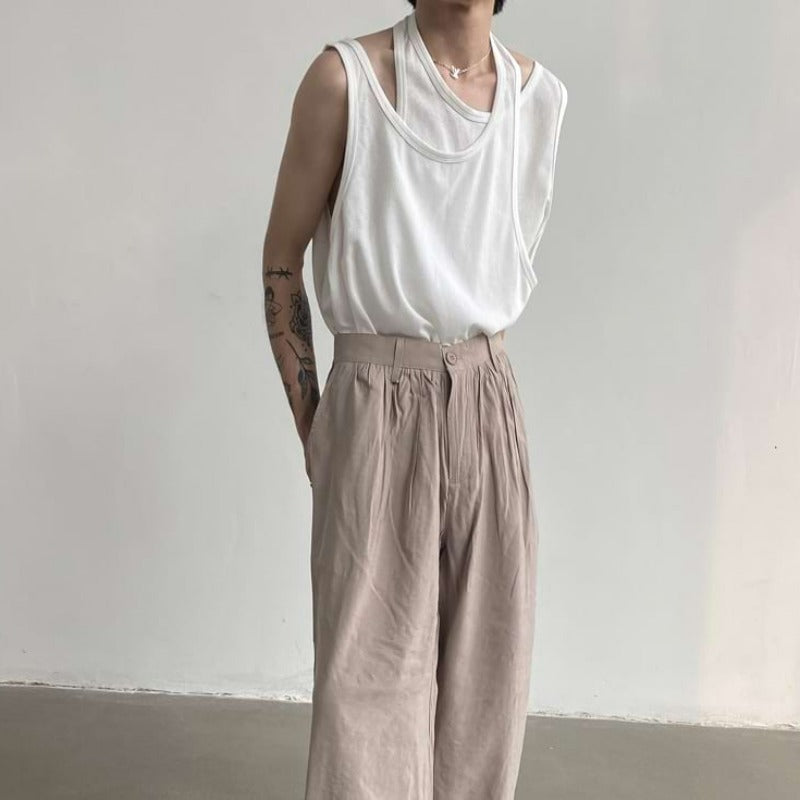 Asymmetric Mock-Layered Tank Top