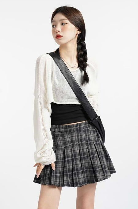 Open Knit Oversized Crop Sweater - nightcity clothing