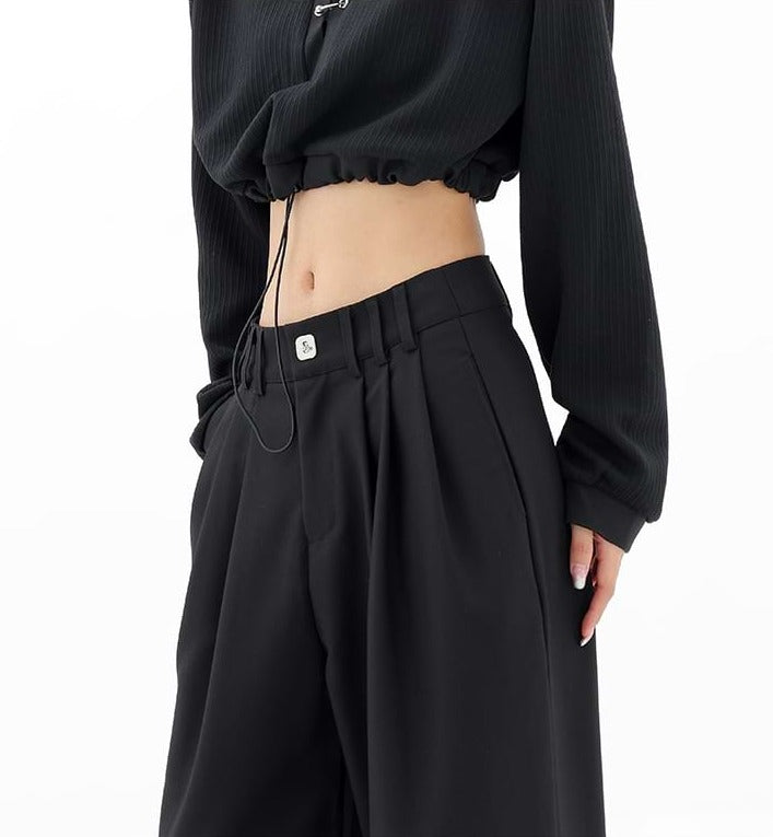 Wide Leg Multi-Pleated Pants - nightcity clothing