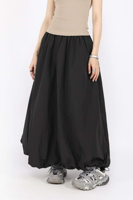 Balloon Hem Parachute Maxi Skirt
