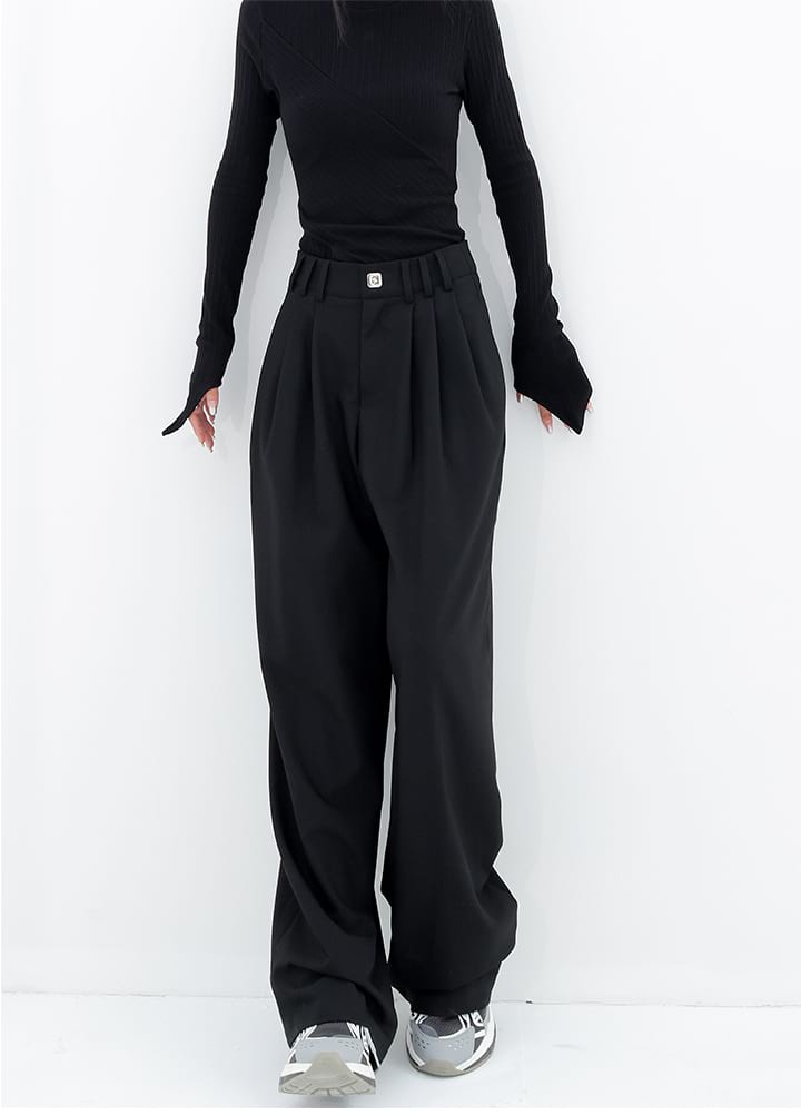 Wide Leg Multi-Pleated Pants - nightcity clothing