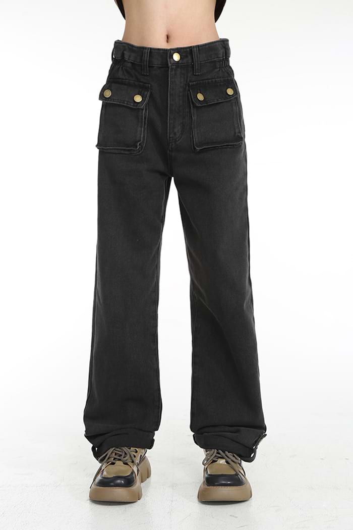 Slim Jeans with Flap Pockets - nightcity clothing