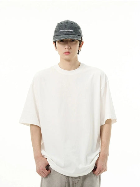 Oversized Vintage-Wash Crewneck T-Shirt
