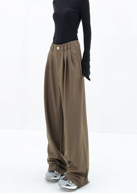 Wide Leg Multi-Pleated Pants - nightcity clothing