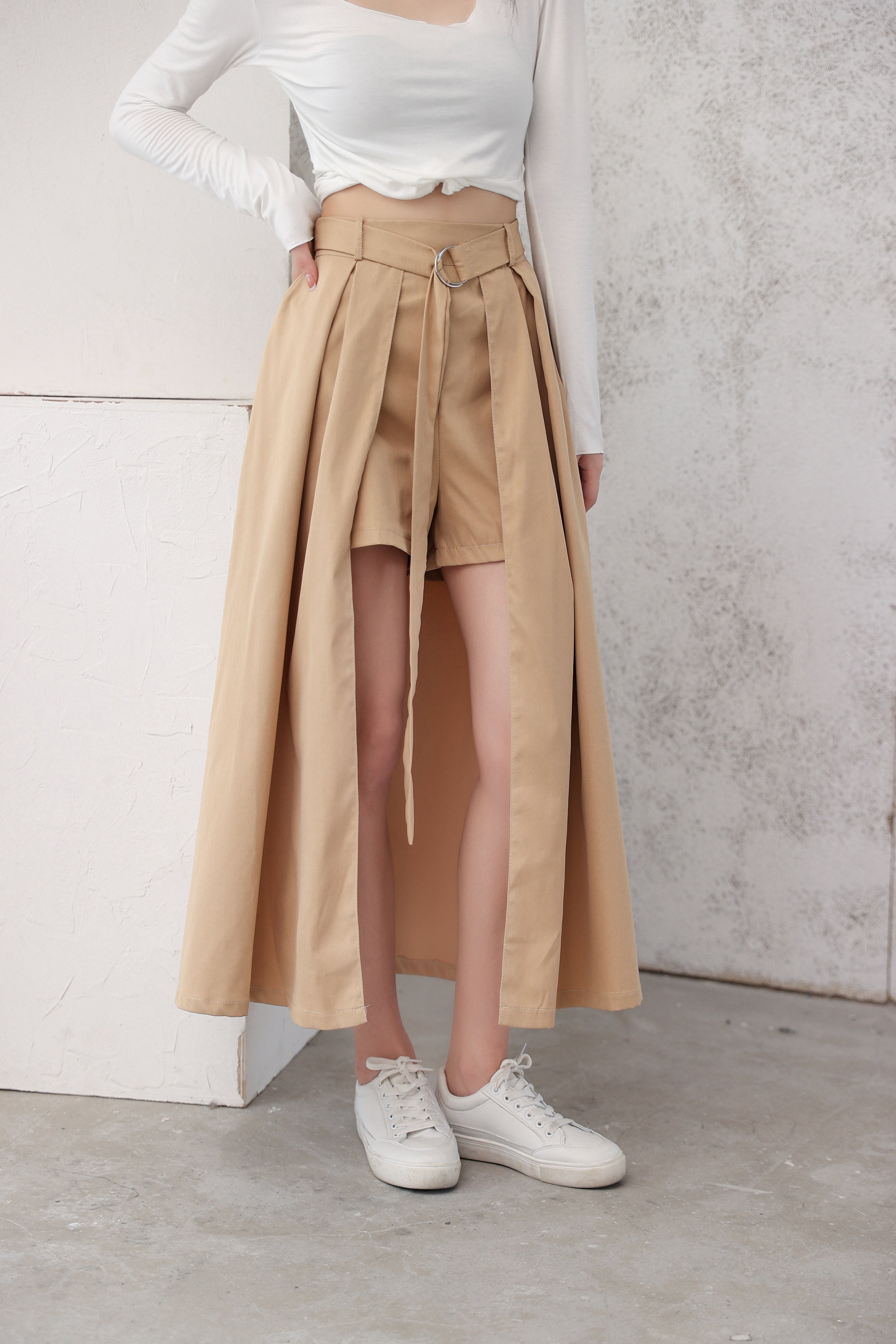 High-Low Midi Trench Skirt - nightcity clothing