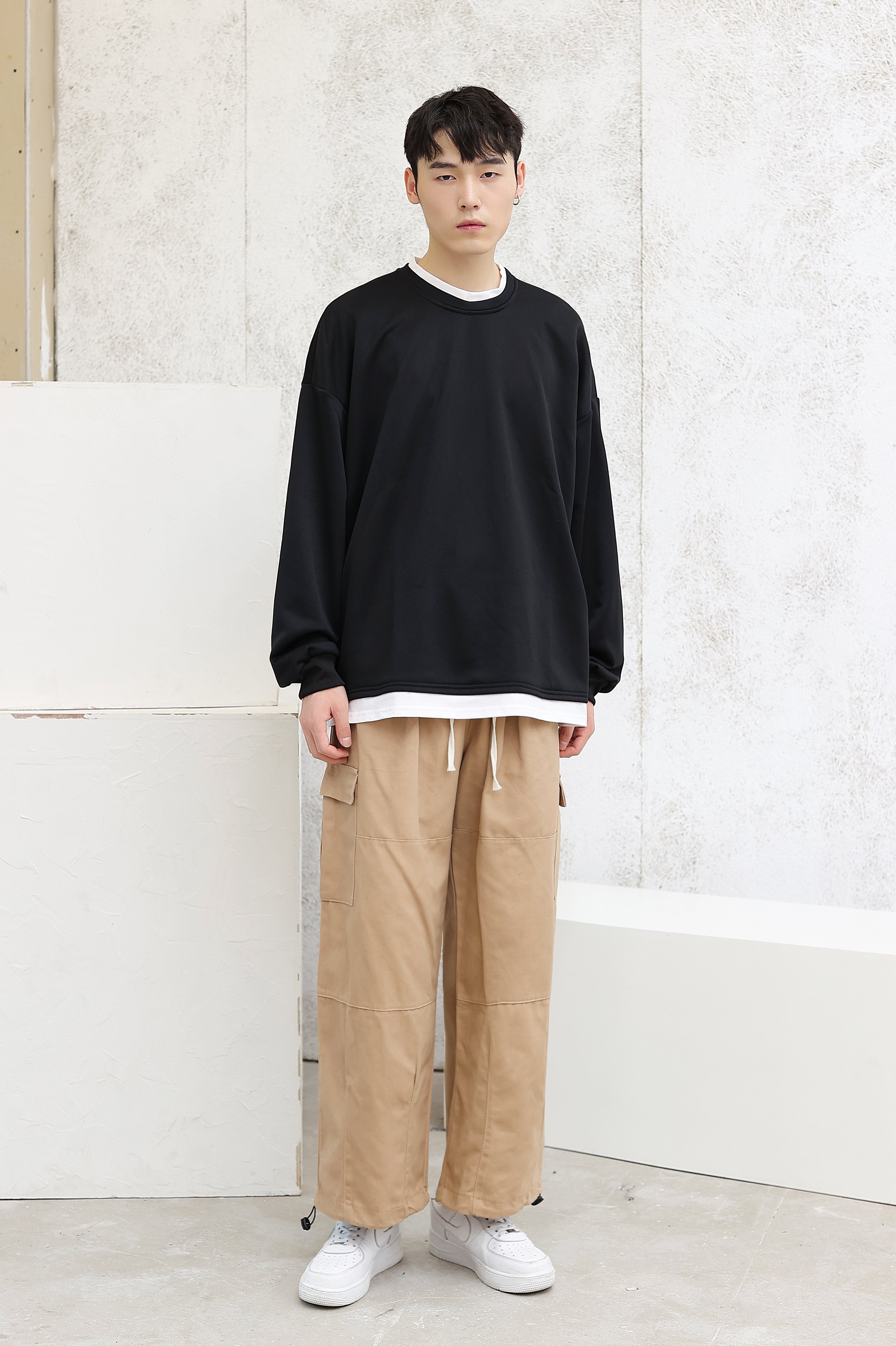 Oversized Mock Two-Piece Long-Sleeve Tee - nightcity clothing