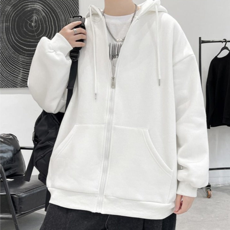 Oversized Lightweight Zip-Up Hoodie - nightcity clothing