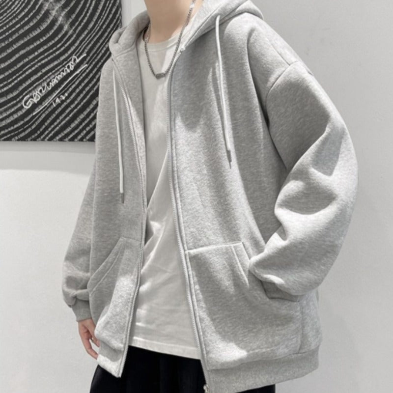 Oversized Lightweight Zip-Up Hoodie - nightcity clothing