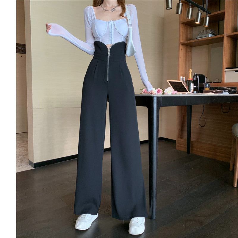 Wide-Leg High-Zip Lightweight Culottes - nightcity clothing
