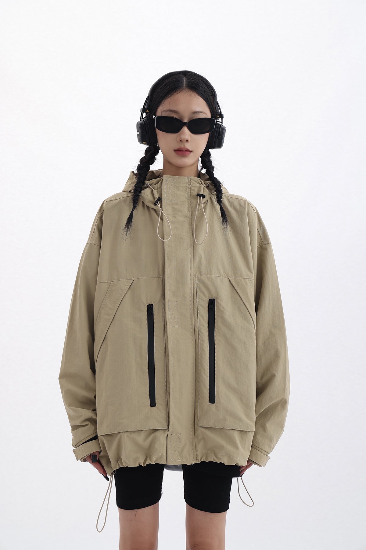 Oversized Hooded Windbreaker – nightcity clothing