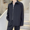 Oversized Zip Up Lightweight Long Sleeve Shirt - nightcity clothing