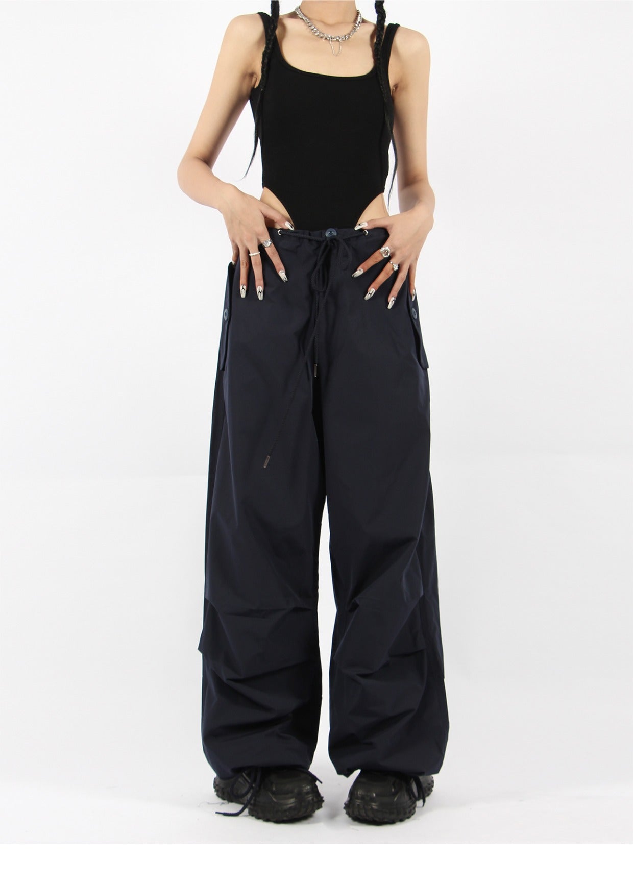 Ruched High-Waisted Jogger Pants – nightcity clothing