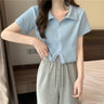 Slim Double Zip Crop Polo Top - nightcity clothing