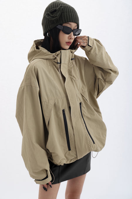 Oversized Hooded Windbreaker - nightcity clothing