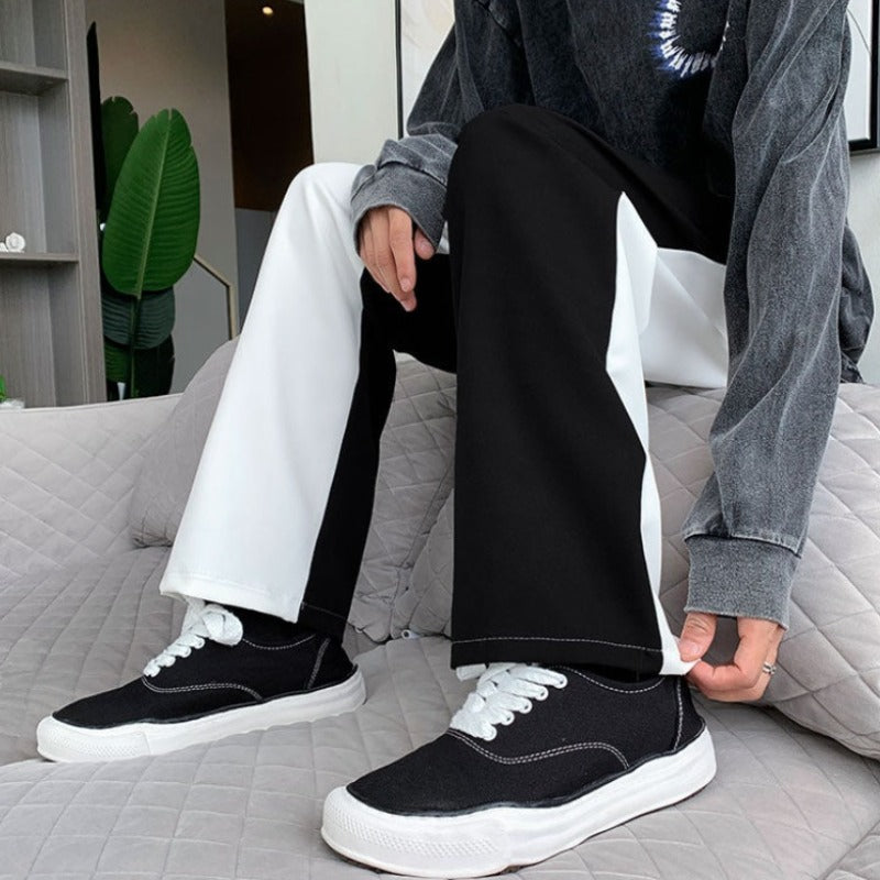 Color Block Straight Fit Pants - nightcity clothing