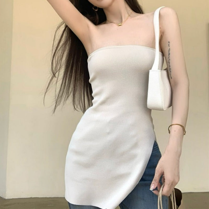 Long Tube Top with Side Slit