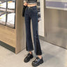 Extra-Slim Flared Patchwork Hem Jeans - nightcity clothing