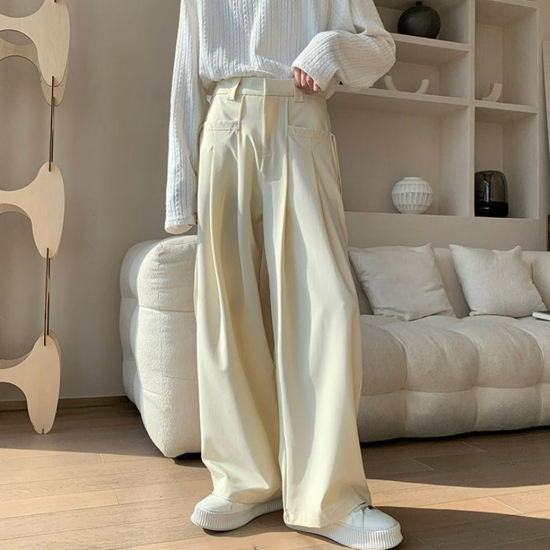 Pleated Wide Leg Lightweight Pants
