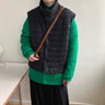 Oversized Quilted High-Neck Button Vest Jacket - nightcity clothing