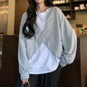 Criss Cross Mock Two-Piece Long Sleeve Top - nightcity clothing