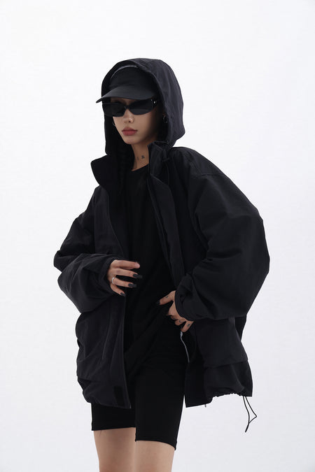 Oversized Hooded Windbreaker - nightcity clothing