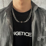 Narrow Layered Chain Necklace with Star Pendant - nightcity clothing