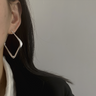 Hollow Rounded Square Earrings - nightcity clothing