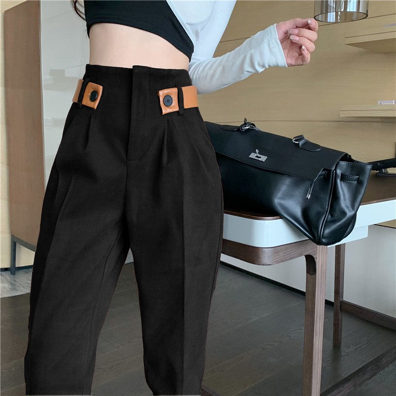 Slim Mock Belt Strap Lightweight Tapered Pants - nightcity clothing