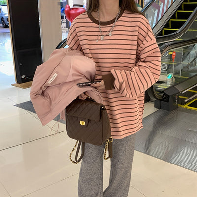 Stripe Drop Shoulder Pullover