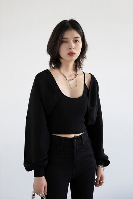 Cropped Cami and Shrug Top
