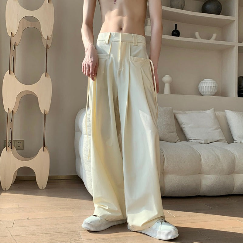 Pleated Wide Leg Lightweight Pants