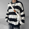 Distressed Stripe Knit Sweater - nightcity clothing