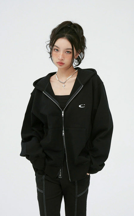 Double Zip Oversized Hoodie