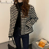 Slim Checkered Mid-Crop Overcoat - nightcity clothing