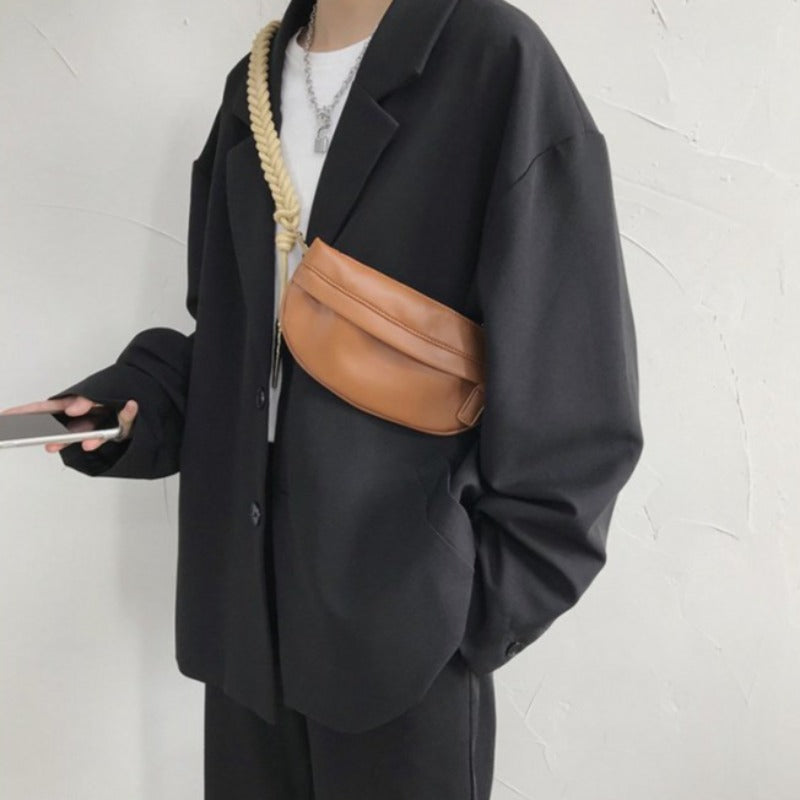 Braided Strap Crossbody Mini Bum Bag - nightcity clothing