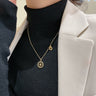 Asymmetric Chain Necklace with Compass Pendant - nightcity clothing
