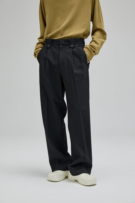 Pleated Straight Fit Pants