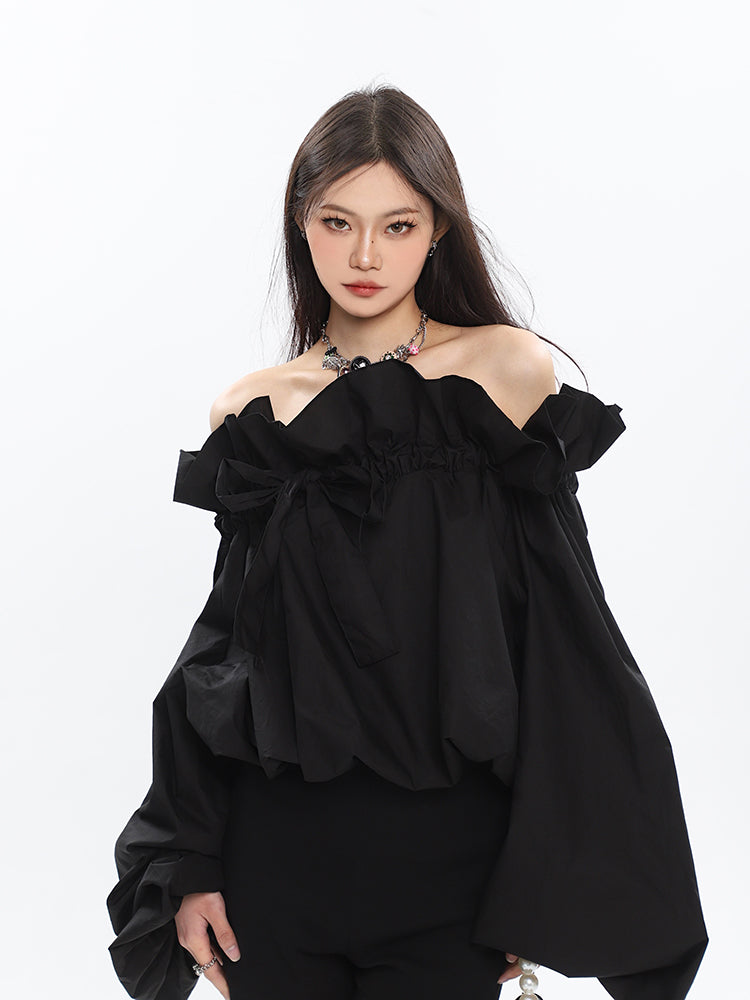 Ruffle Off Shoulder Crop Top