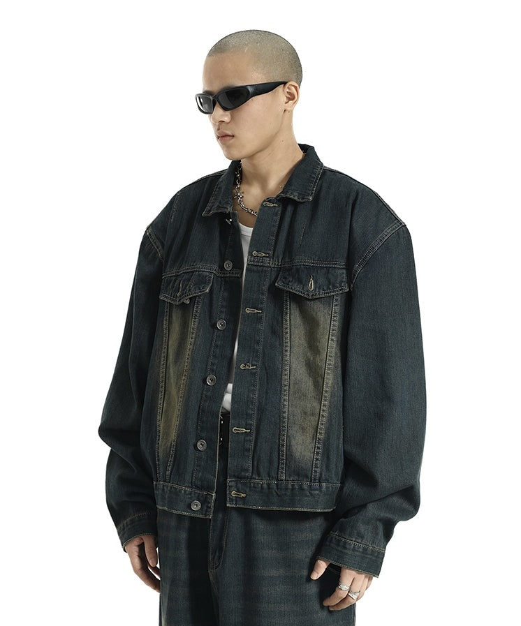 Oversized Sandblast Denim Jacket – nightcity clothing