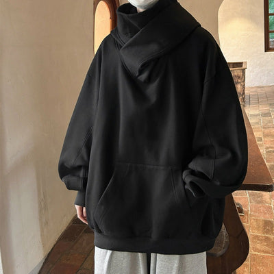 Mock Layered High Neck Hoodie