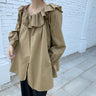Ruffle Off-Shoulder Long Sleeve Top - nightcity clothing