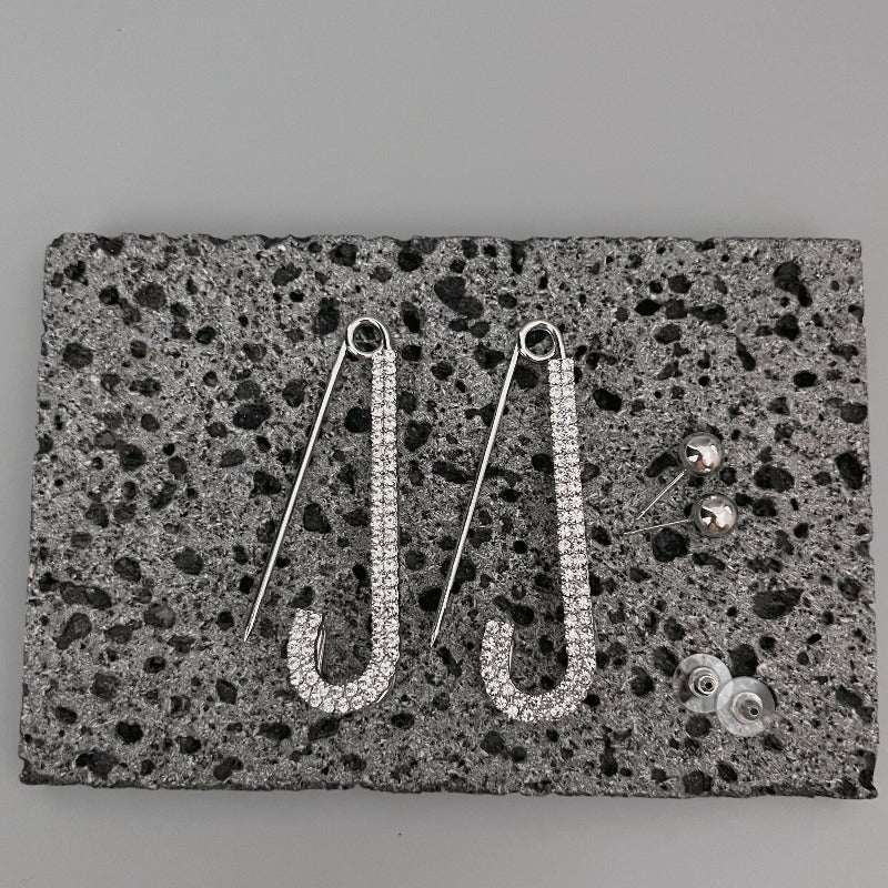 Studded Safety Pin Earrings - nightcity clothing